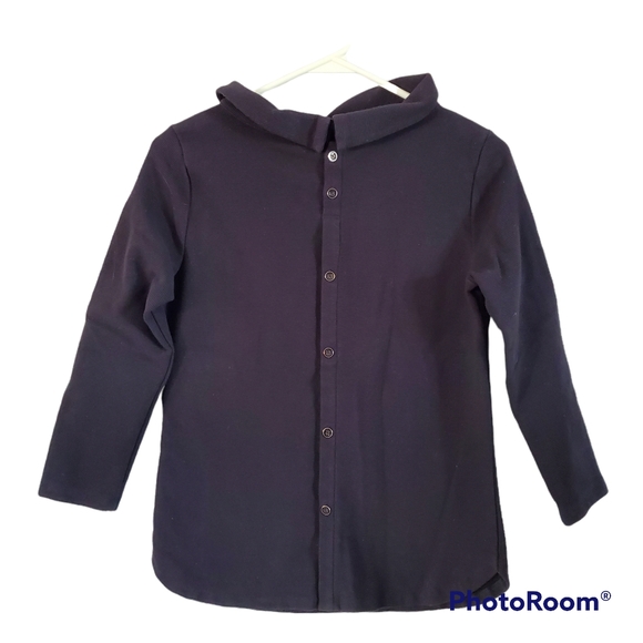 Talbots black 3/4 sleeve button back top XS - Picture 2 of 8